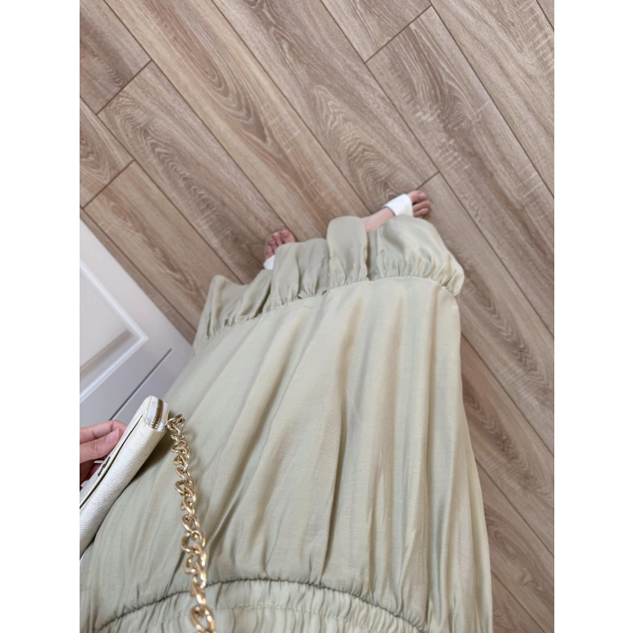 Midi Boy Şifon Astarlı Çağla Etek