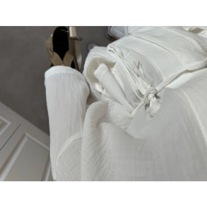 Müslin Beyaz Kimono Hırka