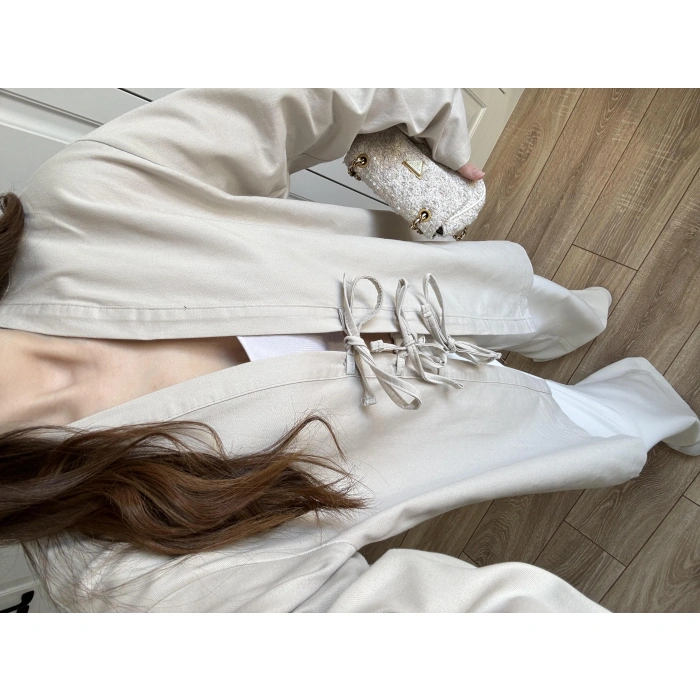 Önü Bağlamalı Taş Keten Kimono