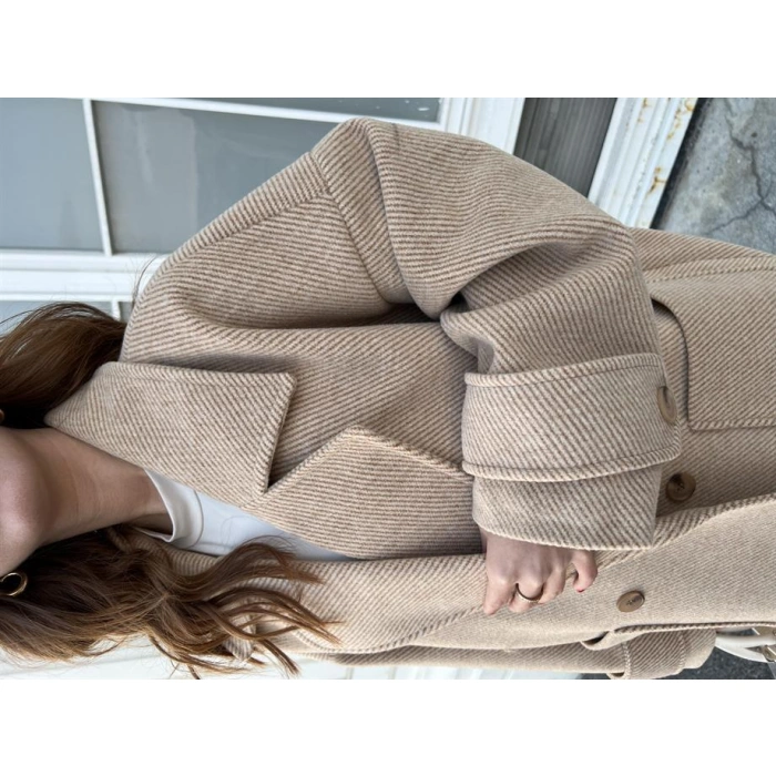 Oversize Kısa Kahve Kaban