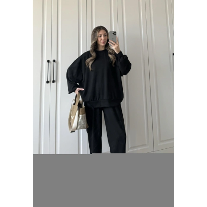 Oysh Kumaş Oversize Siyah Spor Takım