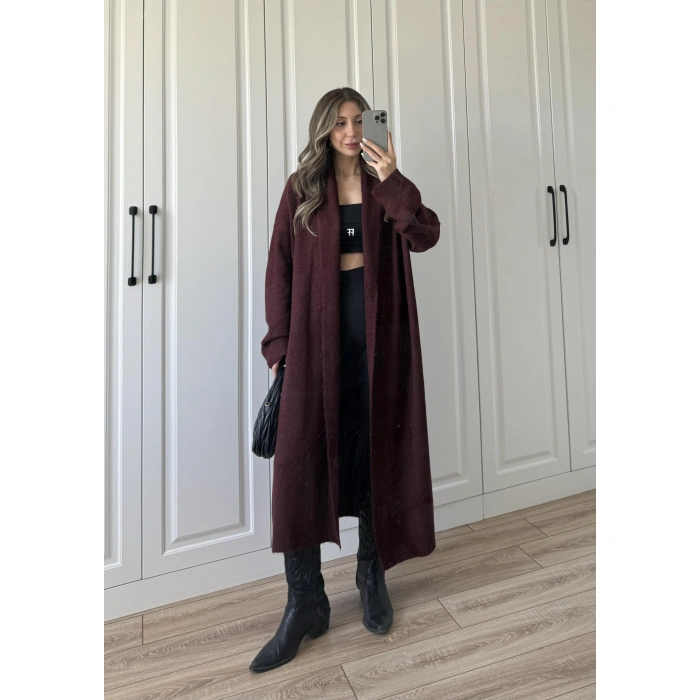 Pinterest Bordo Uzun Triko Hırka