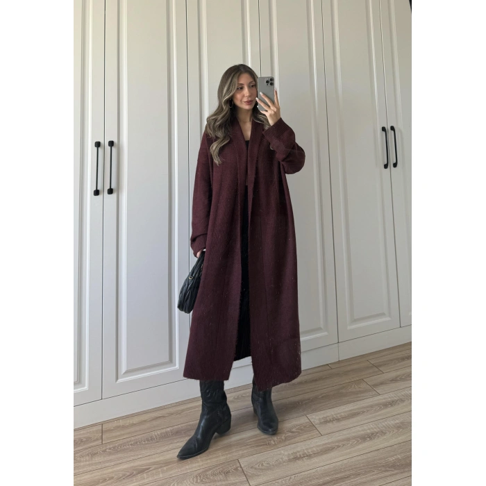Pinterest Bordo Uzun Triko Hırka