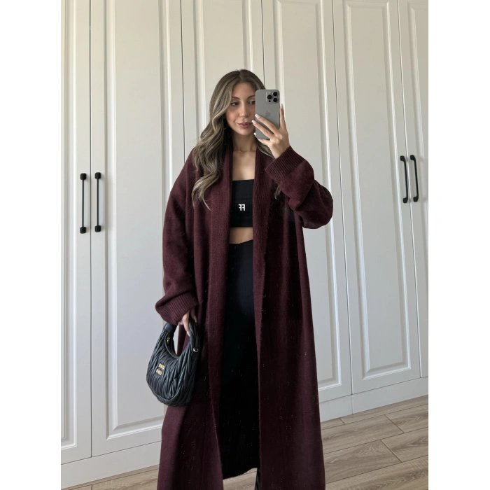 Pinterest Bordo Uzun Triko Hırka