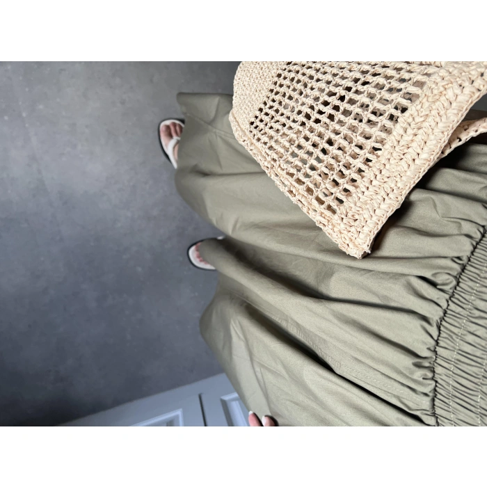 Poplin Kumaş Premium Haki Etek