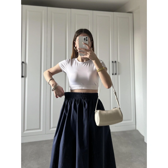 Poplin Kumaş Premium Lacivert Etek