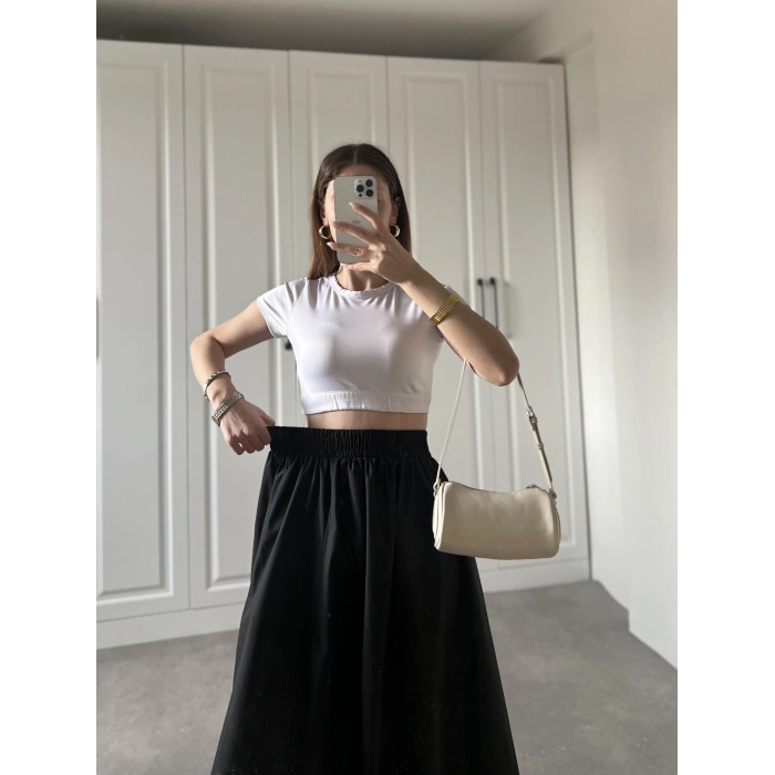 Poplin Kumaş Premium Siyah Etek