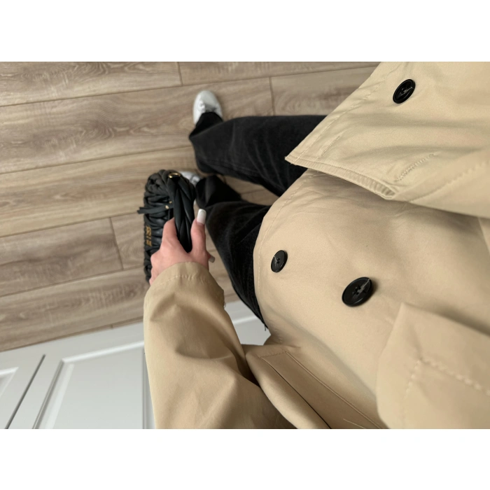 Riva Zr Model Kısa Bej Trençkot