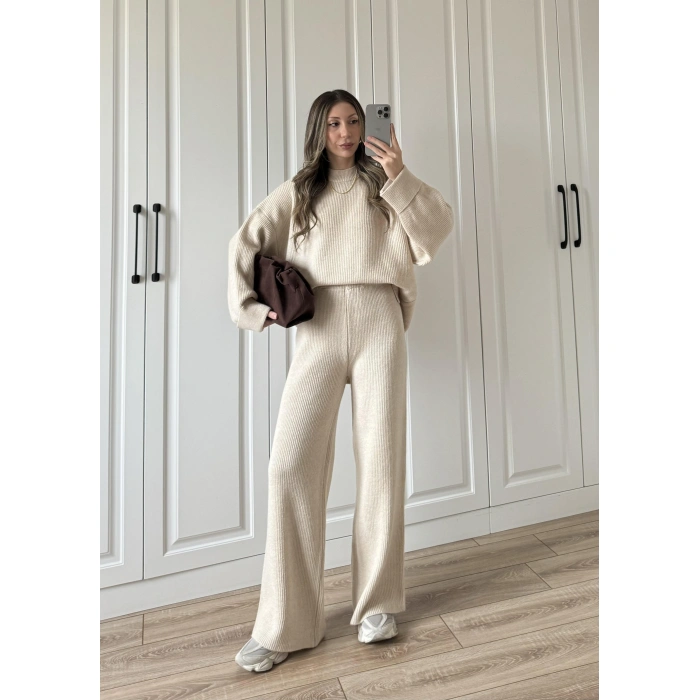 Sık Dokuma Tok Taş Triko Takım