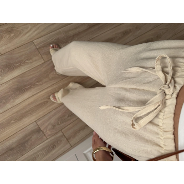 Stradi Model Keten Taş Palazzo Pantolon