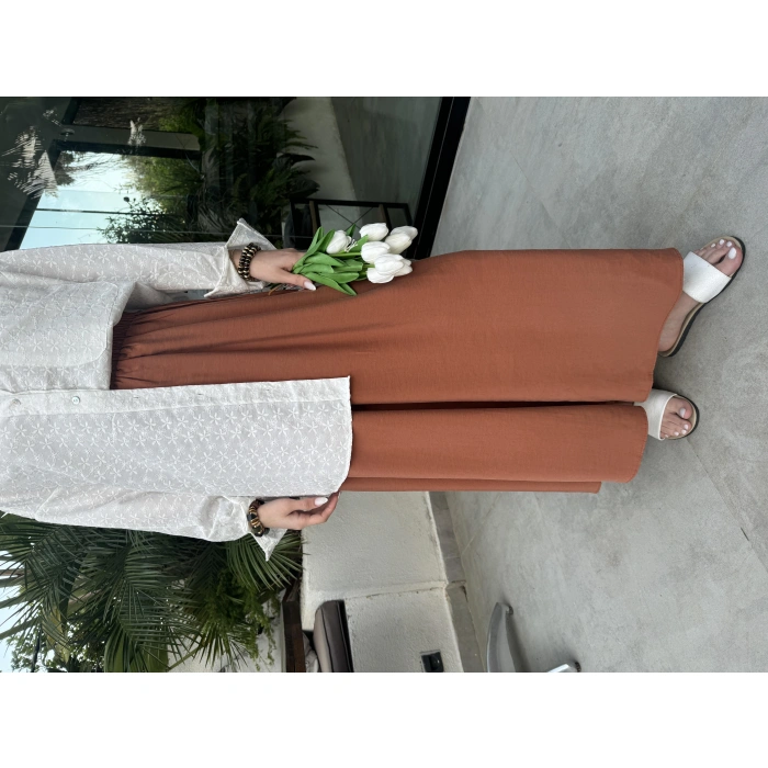 Tensel Beli Lastikli Kiremit Renk Kilos Etek