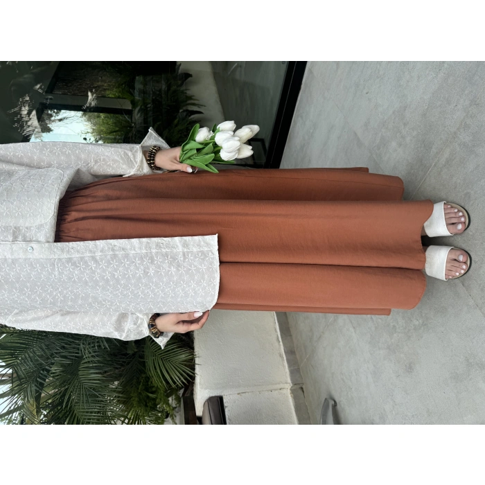 Tensel Beli Lastikli Kiremit Renk Kilos Etek