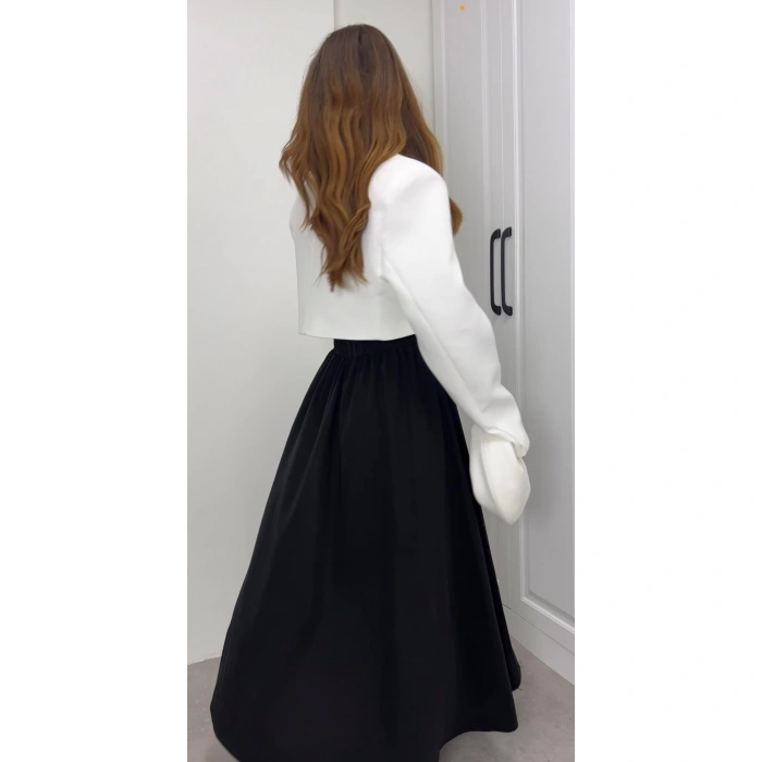 Tensel Beli Lastikli Siyah Kilos Etek