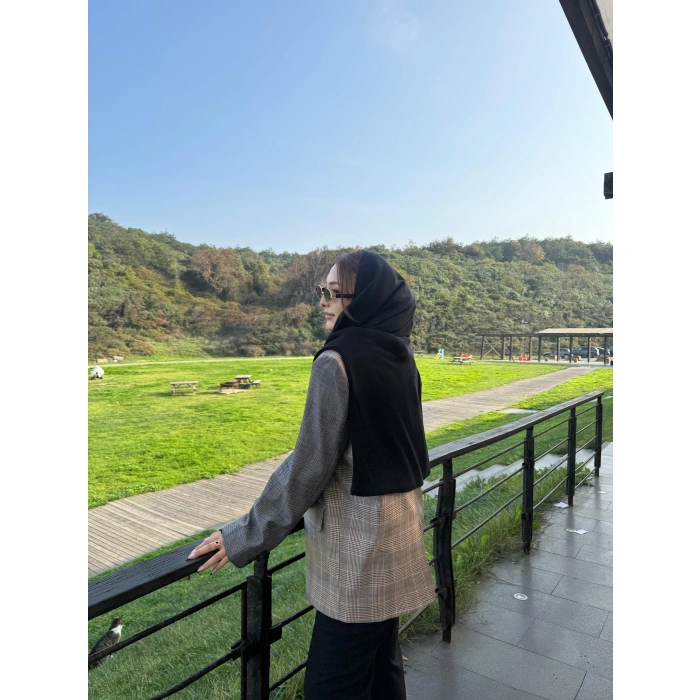 Vintage Kahve Astarlı Oversize Blazer Ceket