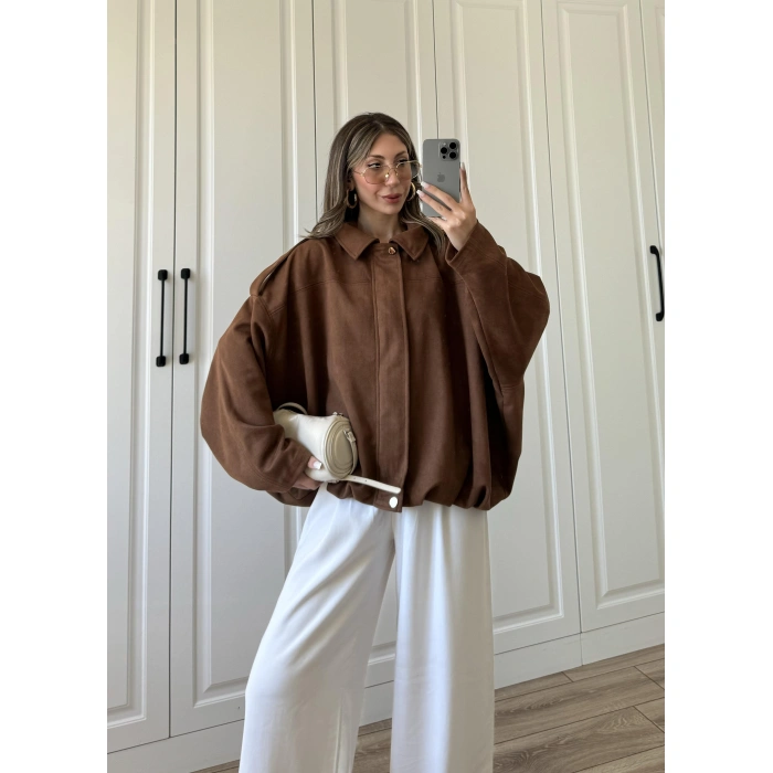 Viral Süet Astarlı Taba Bomber Ceket