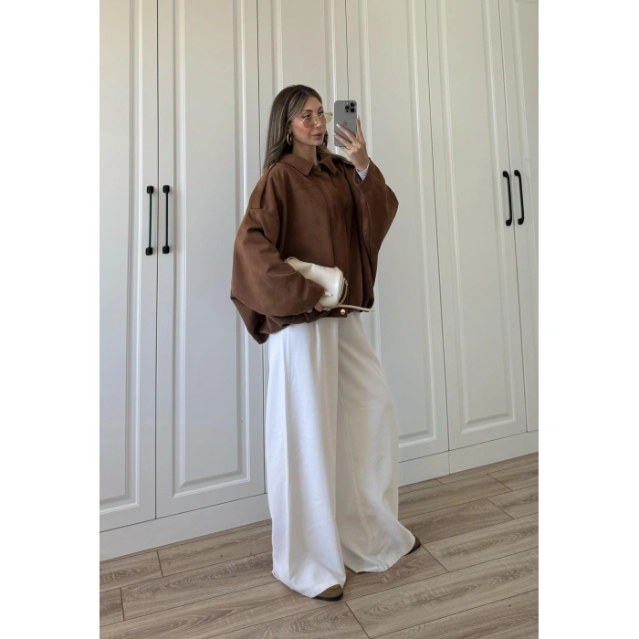 Viral Süet Astarlı Taba Bomber Ceket