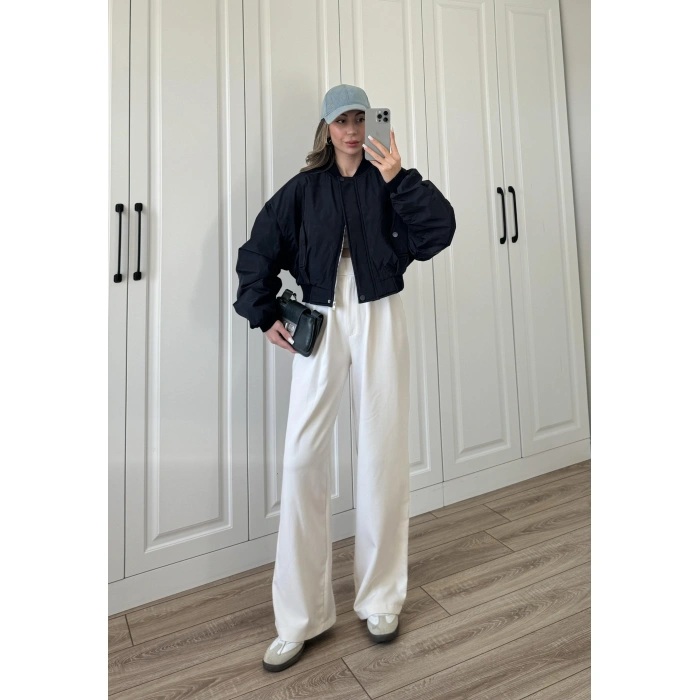 Zr Model. Astarlı Lacivert Bomber Ceket