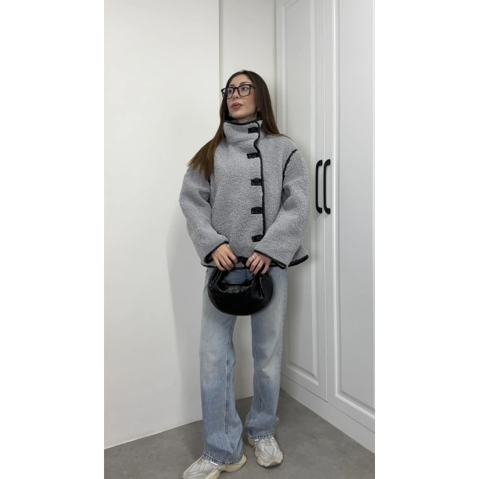 Zr Model Nova Gri Peluş Mont