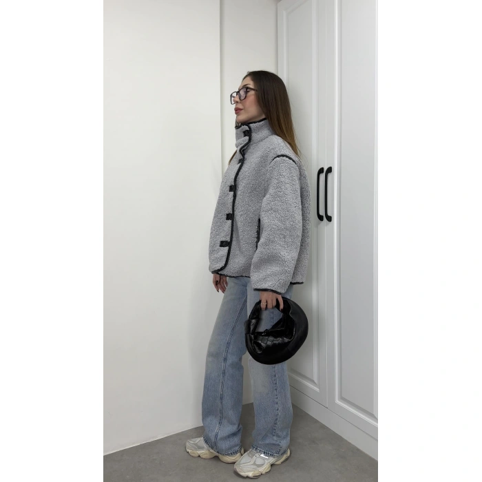 Zr Model Nova Gri Peluş Mont