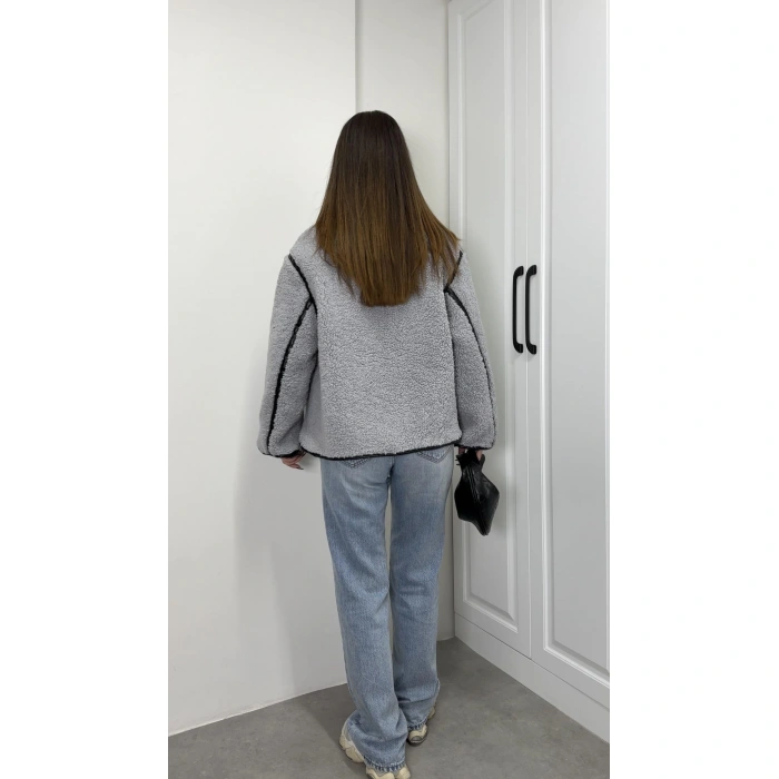 Zr Model Nova Gri Peluş Mont