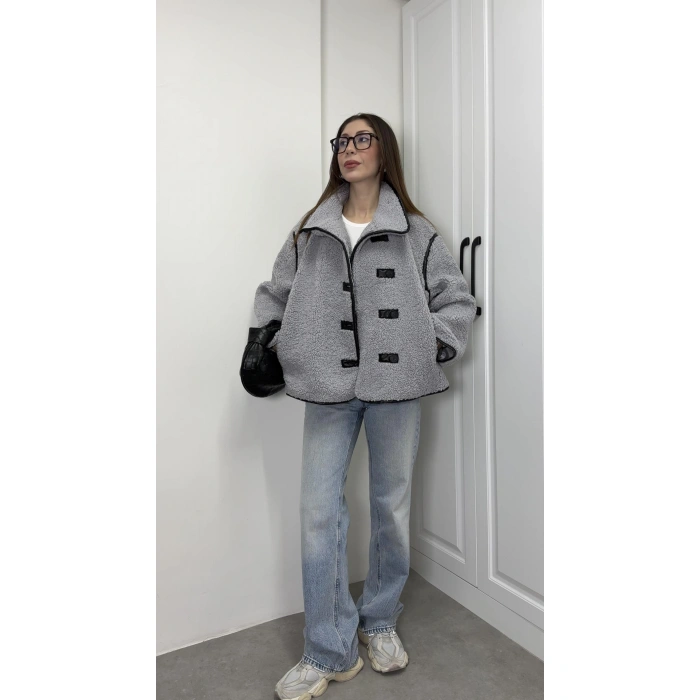 Zr Model Nova Gri Peluş Mont