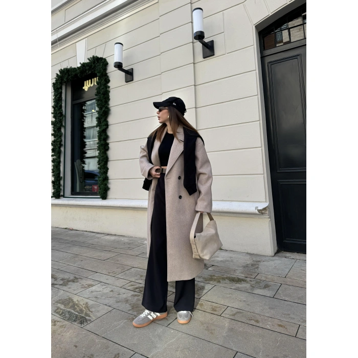 Zr Model Oversize Vizon Kaşe Kaban