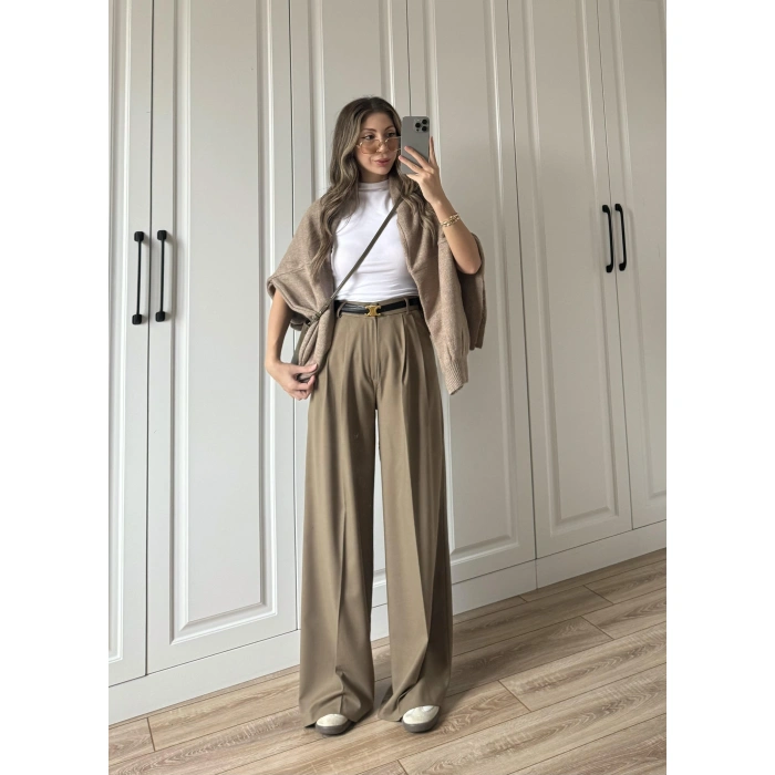 ZR Model Premium Karamel Kumaş Pantolon