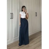 Anvelop Keten Uzun Lacivert Etek