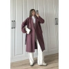 Aria Kuşaklı Astarlı Premium Bordo Trençkot