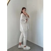Beyaz Oversize Tensel Gömlek