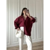 Bordo Oversize Tensel Gömlek