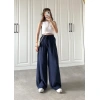 Dania Premium Lacivert Tensel Palazzo Pantolon