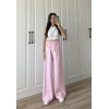 Dania Premium Pembe Tensel Palazzo Pantolon