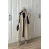 Ekstra Oversize Premium Taş Trençkot