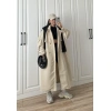 Ekstra Oversize Premium Taş Trençkot