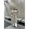 Fularlı Oversize Premium Taş Trençkot