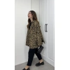 Leopar Astarlı Oversize Blazer Ceket