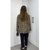 Leopar Astarlı Oversize Blazer Ceket