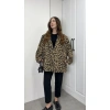 Leopar Astarlı Oversize Blazer Ceket
