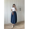 Maxi Astarlı Lacivert Balon Etek