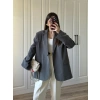 Oversize Antrasit Tensel Blazer Ceket