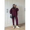 Oysh Kumaş Oversize Bordo Spor Takım
