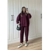 Oysh Kumaş Oversize Bordo Spor Takım