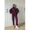 Oysh Kumaş Oversize Bordo Spor Takım