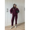 Oysh Kumaş Oversize Bordo Spor Takım
