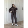 Oysh Kumaş Oversize Kahve Spor Takım