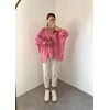 Pembe Oversize Tensel Gömlek