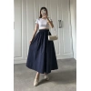 Poplin Kumaş Premium Lacivert Etek
