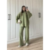 Sık Dokuma Tok Nude Yeşili Triko Takım
