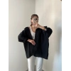 Siyah Oversize Tensel Gömlek